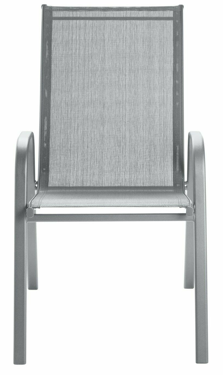 Home Sicily Metal Pack Of 2 Stacking Chairs - Grey