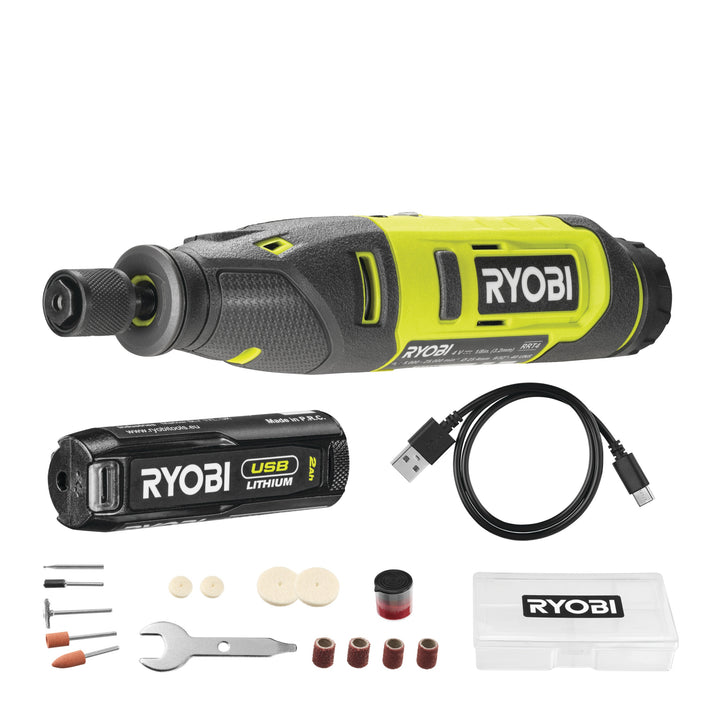 Ryobi RRT4-120GA15 4V Cordless Rotary Tool Starter Kit l (1 x 4V 2.0Ah)