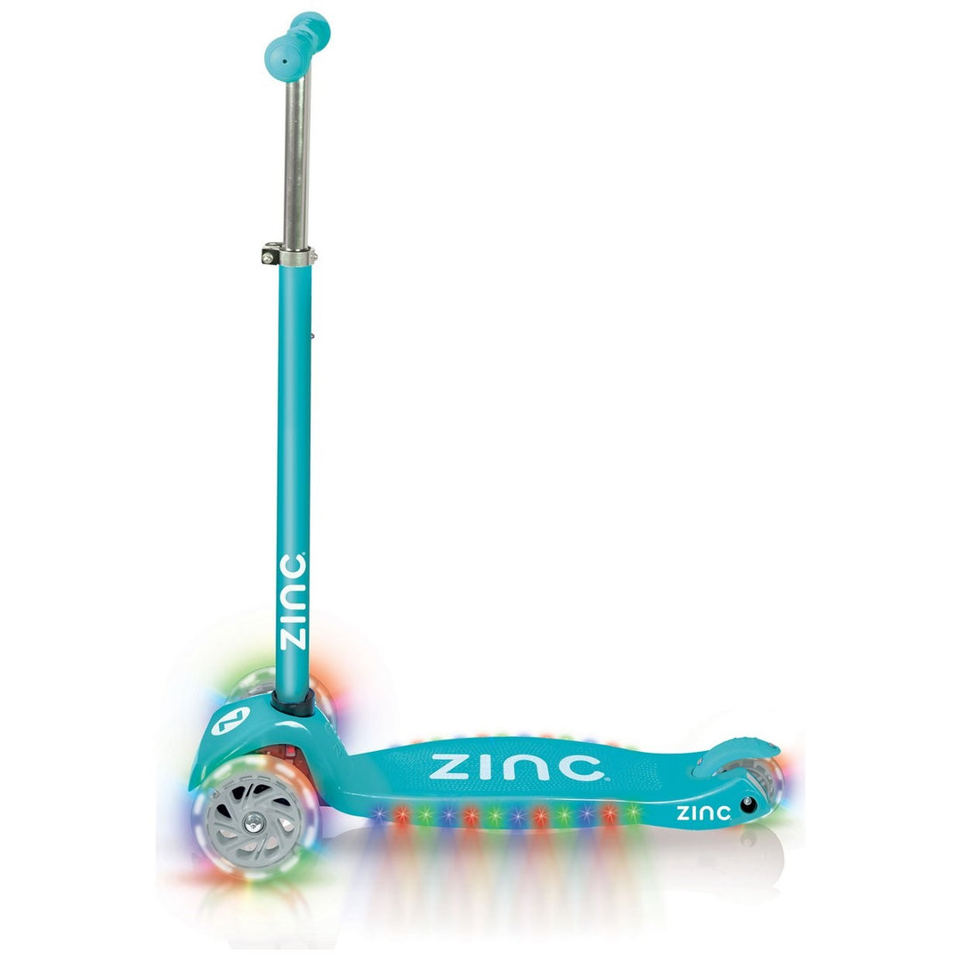Zinc Light Up Strobe Scooter - Aqua