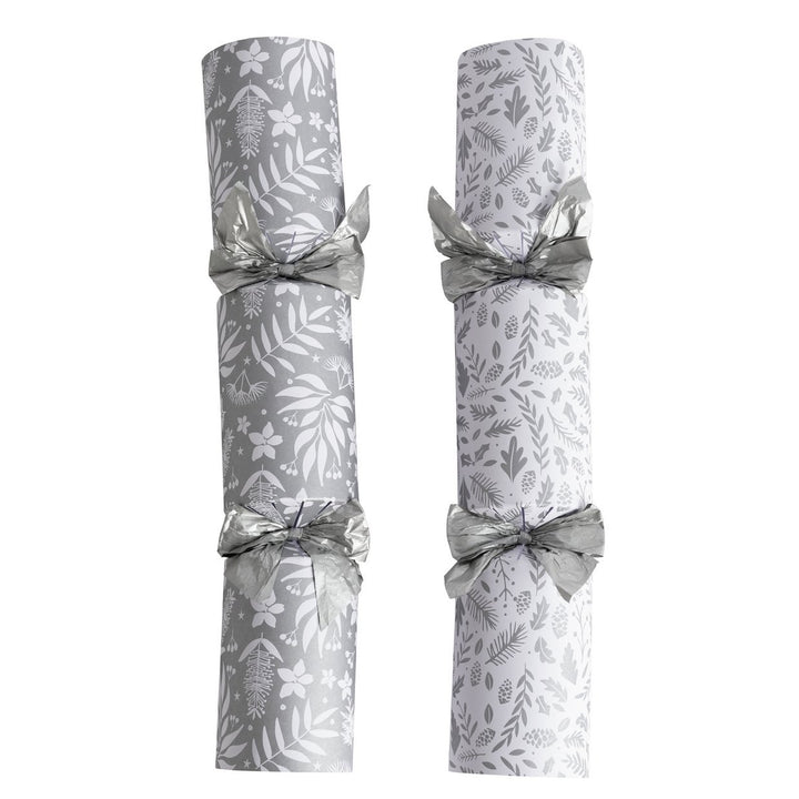 Six Luxury Silver Leaves Christmas Crackers