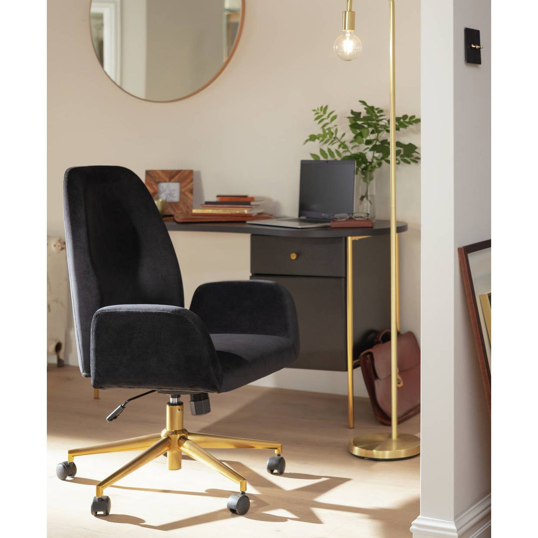 Habitat Clarice Velvet Office Chair - Black