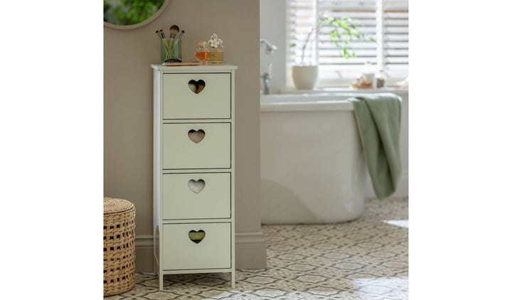 Home Edie 4 Drawer Storage Unit – White