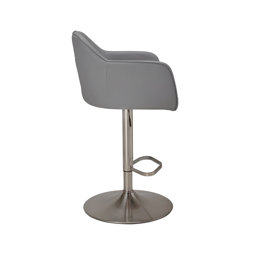 Home Ellington Quilted Faux Leather Bar Stool - Grey