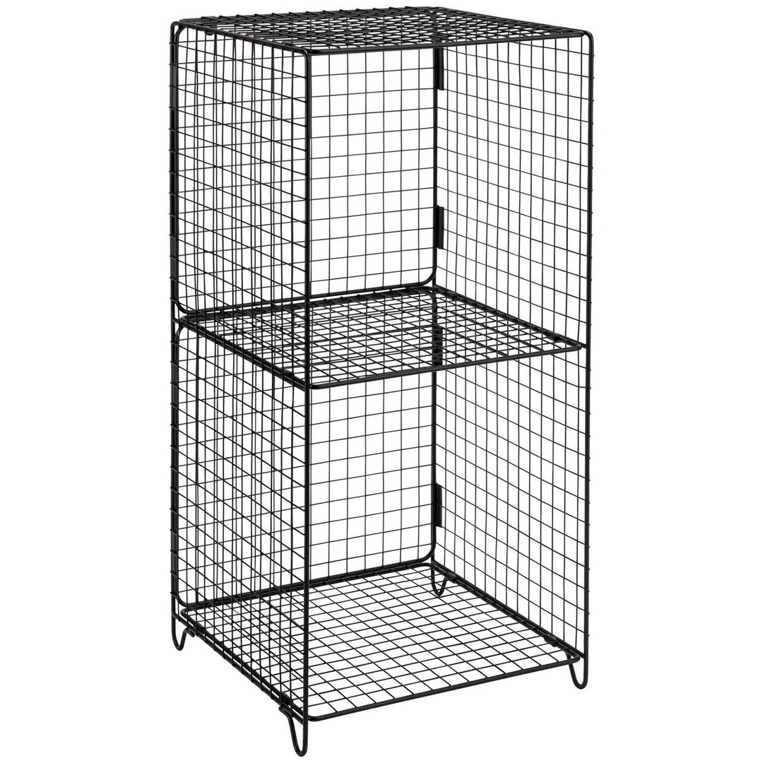 Home 2 Tier Wire Metal Tower - Black