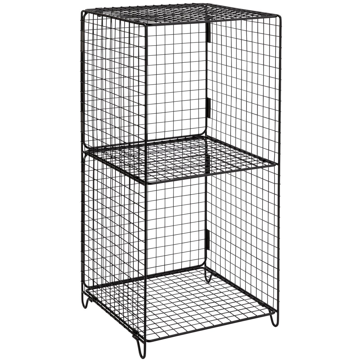 Home 2 Tier Wire Metal Tower - Black