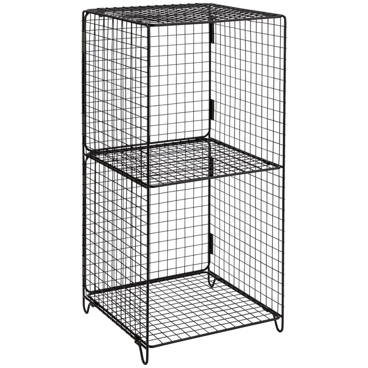Home 2 Tier Wire Metal Tower - Black