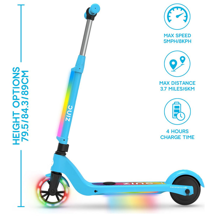 Zinc Light Up Starlight Kids Electric Scooter - Blue