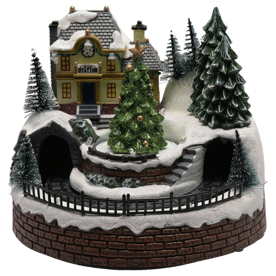 The Seasonal Gift Co LED Musical Station With Rotating Train
