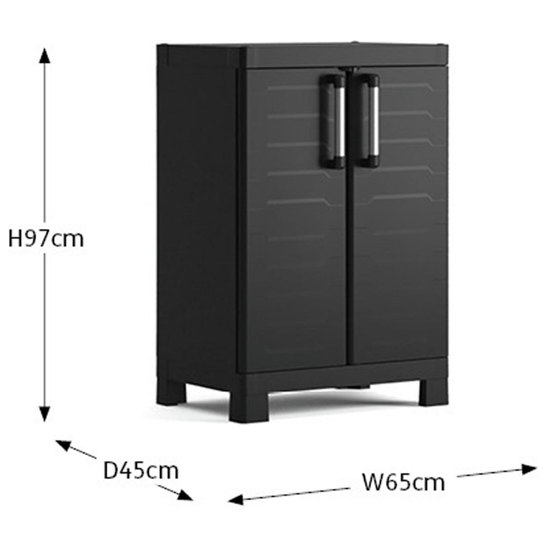 Keter Detroit Base Indoor Garage Storage Cabinet - Black