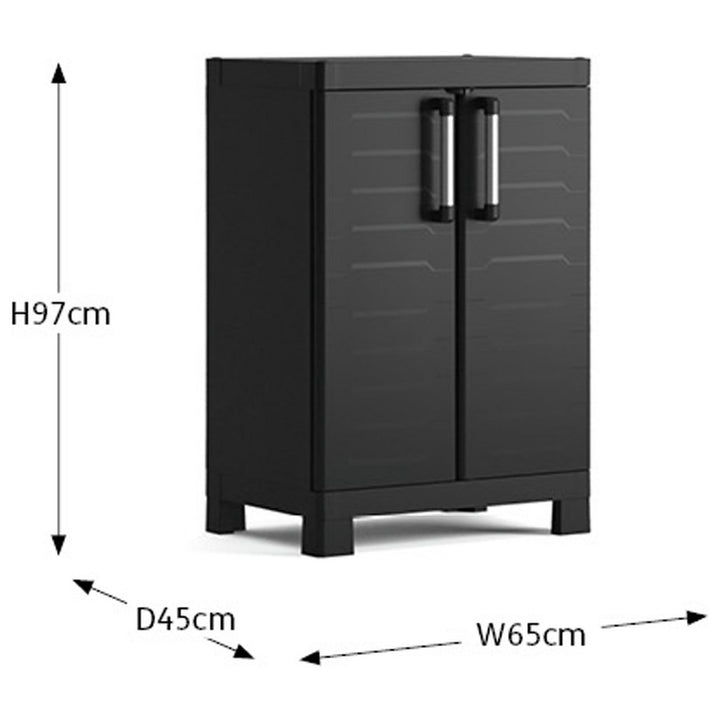 Keter Detroit Base Indoor Garage Storage Cabinet - Black