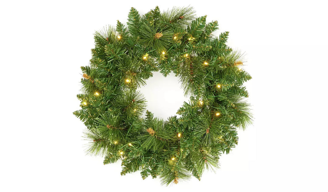 Premier Decorations Pre lit Ridgemere Christmas Wreath