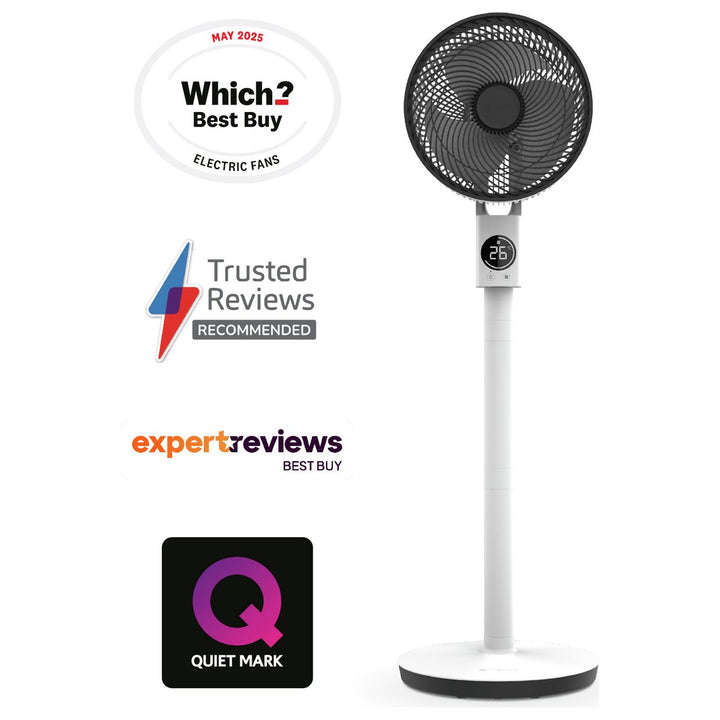 Meaco Sefte White Pedestal Fan - 10 Inch