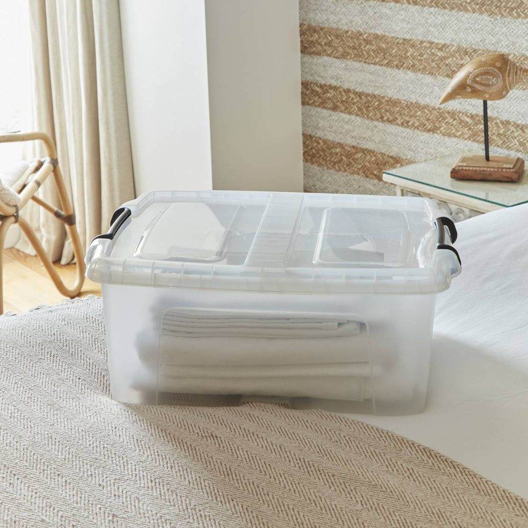 Strata Smart 24L Plastic Storage Boxes with Lid - Clear