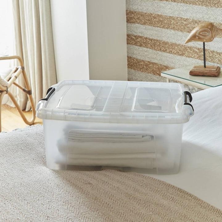 Strata Smart 24L Plastic Storage Boxes with Lid - Clear