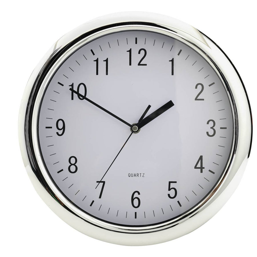 Habitat Quartz Wall Clock - Chrome