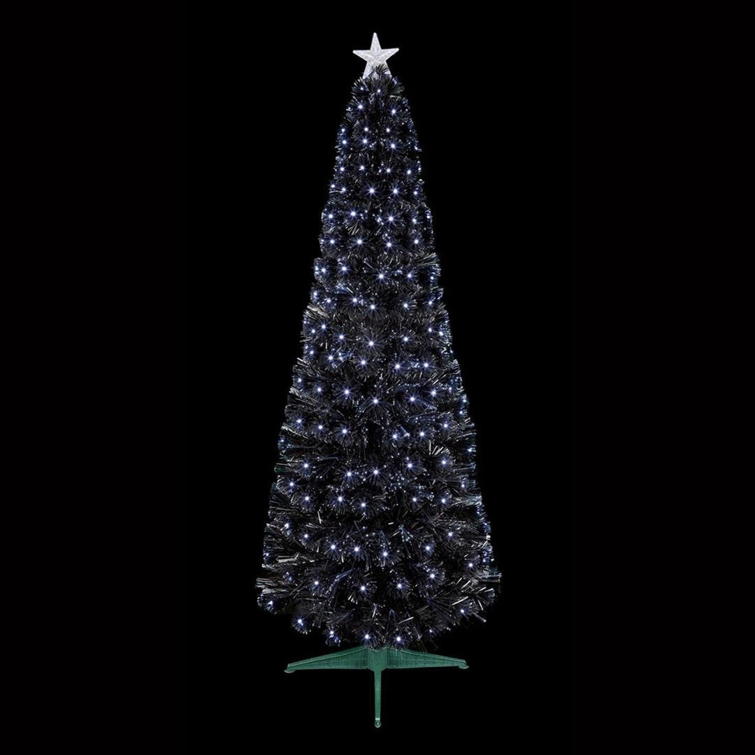 Premier Decorations 5ft Slim Fibre Optic Christmas Tree -Black