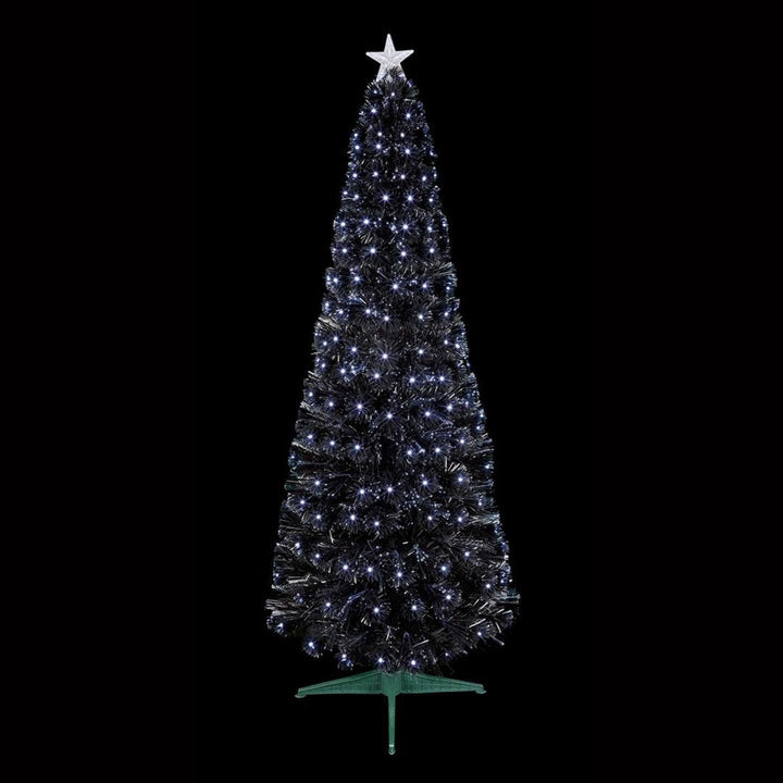 Premier Decorations 5ft Slim Fibre Optic Christmas Tree -Black