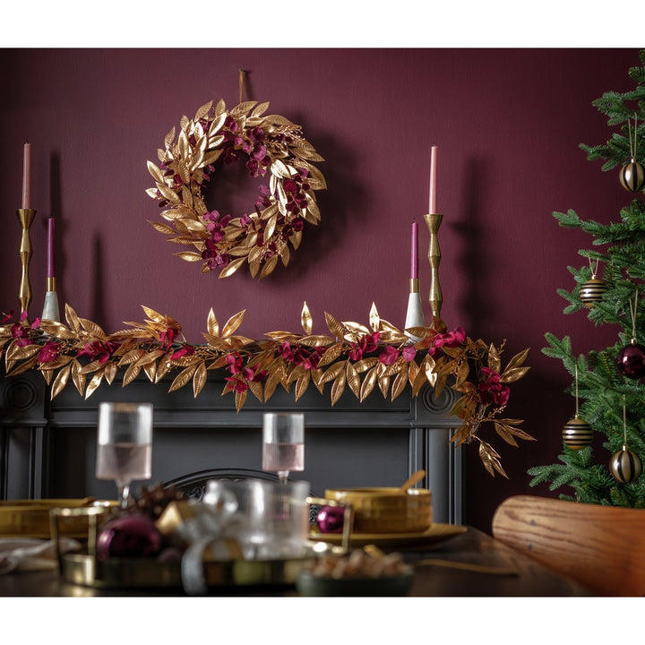 Habitat Metallic Vintage Wreath - Red &amp; Gold