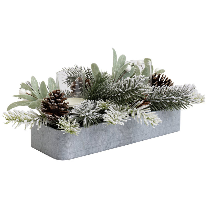 Habitat Snow Foliage Candle Holder Christmas Decoration