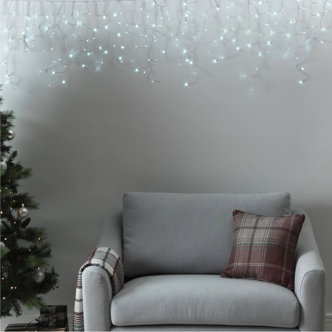 Habitat 720 Bright White Icicle Christmas Lights - 12m Length