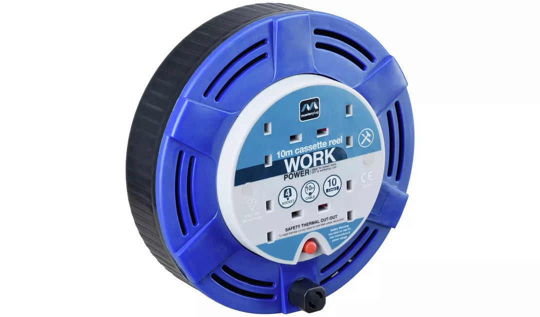 Masterplug 4 Socket Extension Cable Reel - 10m
