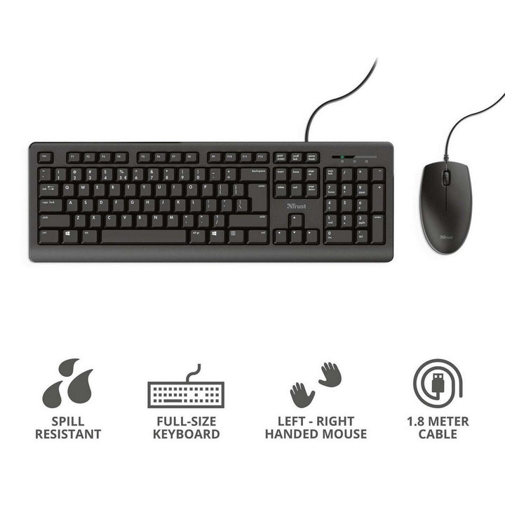 Trust Primo Wired Keyboard and Mouse Deskset 