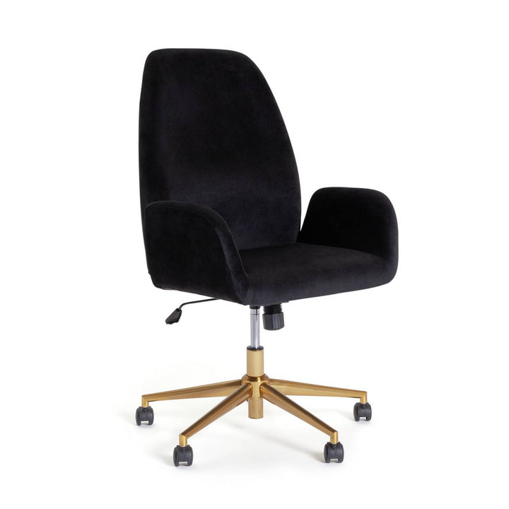 Habitat Clarice Velvet Office Chair - Black