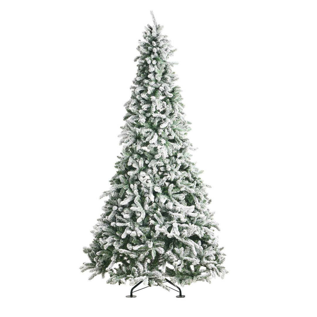 Home 10ft Snowy Flocked Artificial Christmas Tree