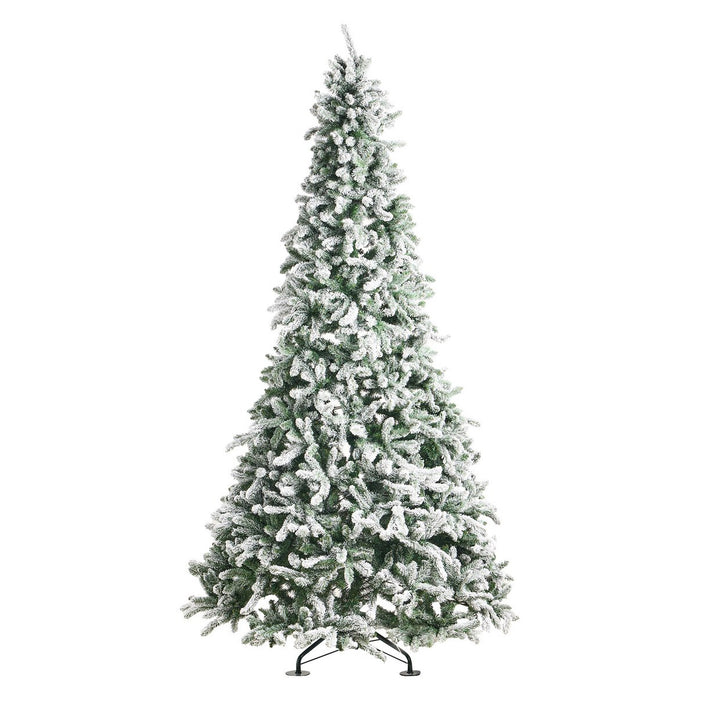 Home 10ft Snowy Flocked Artificial Christmas Tree