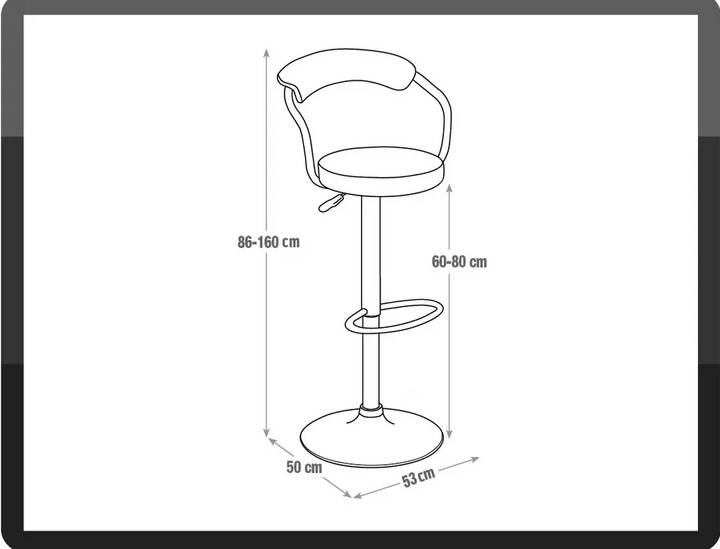 Home Executive Gas Lift Bar Stool - Grey