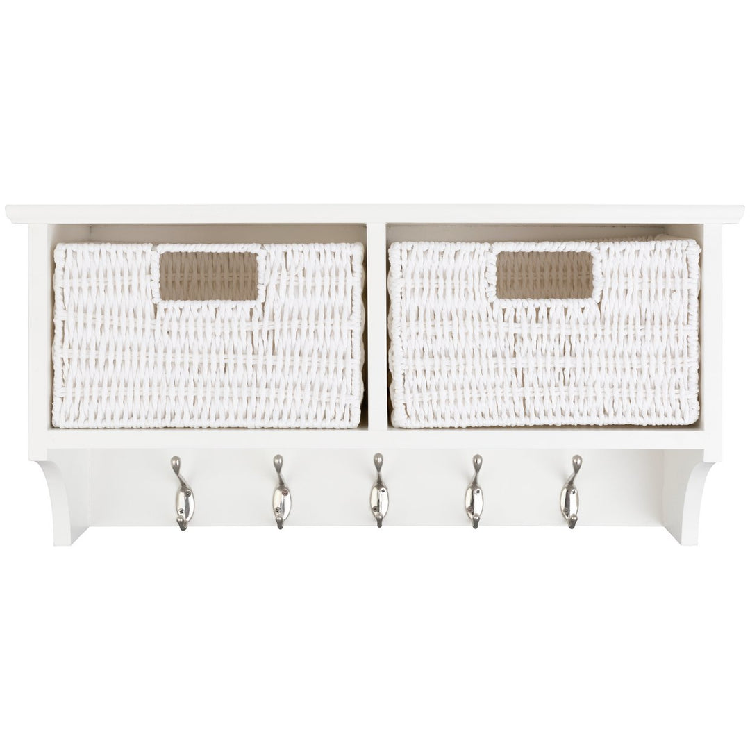 Habitat 2 Drawer Shelf with Hooks - White