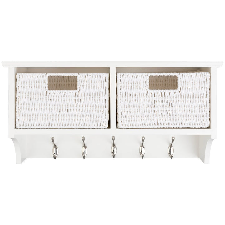 Habitat 2 Drawer Shelf with Hooks - White
