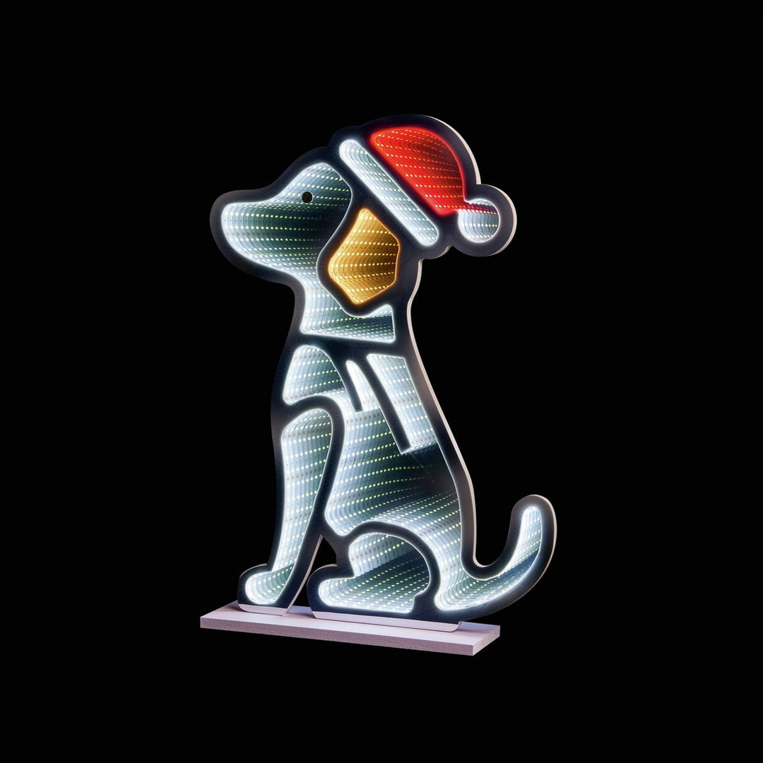 Premier Decorations Dog Christmas Infinity Mirror Light Decoration LED Light 60cm