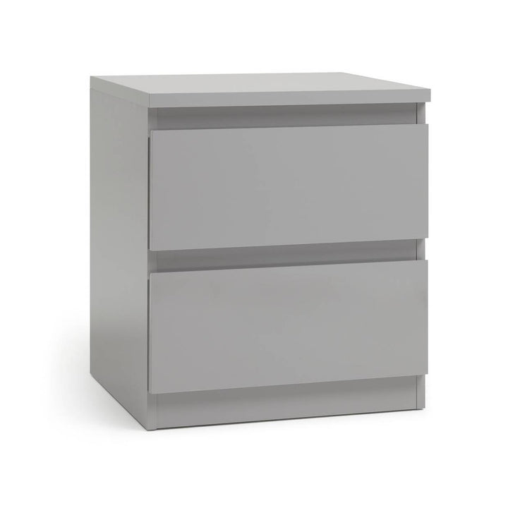 Home Jenson 2 Drawer Bedside Table - Grey Gloss