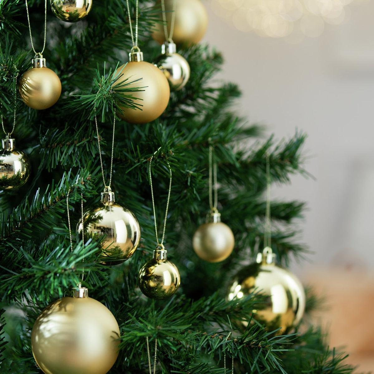 Home Pack Of 49 Shatterproof Christmas Tree Baubles Decoration - Gold