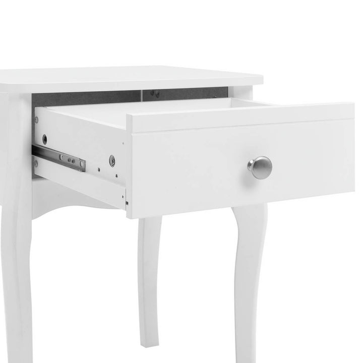 Home Amelie 1 Drawer Bedside Table - White