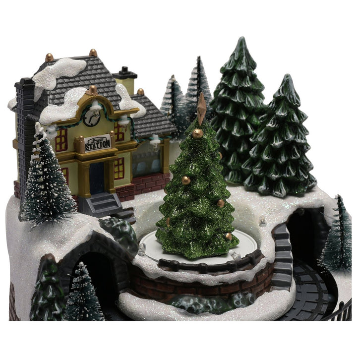 The Seasonal Gift Co LED Musical Station With Rotating Train