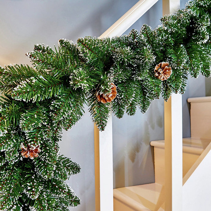 Premier 2.7m Rocky Mountain Christmas Garland - Green