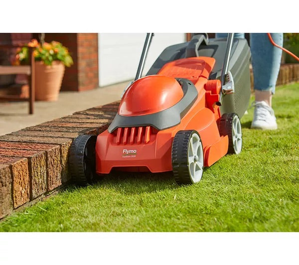 Flymo EasiStore 300R Corded Rotary Lawn Mower - Orange &amp; Grey