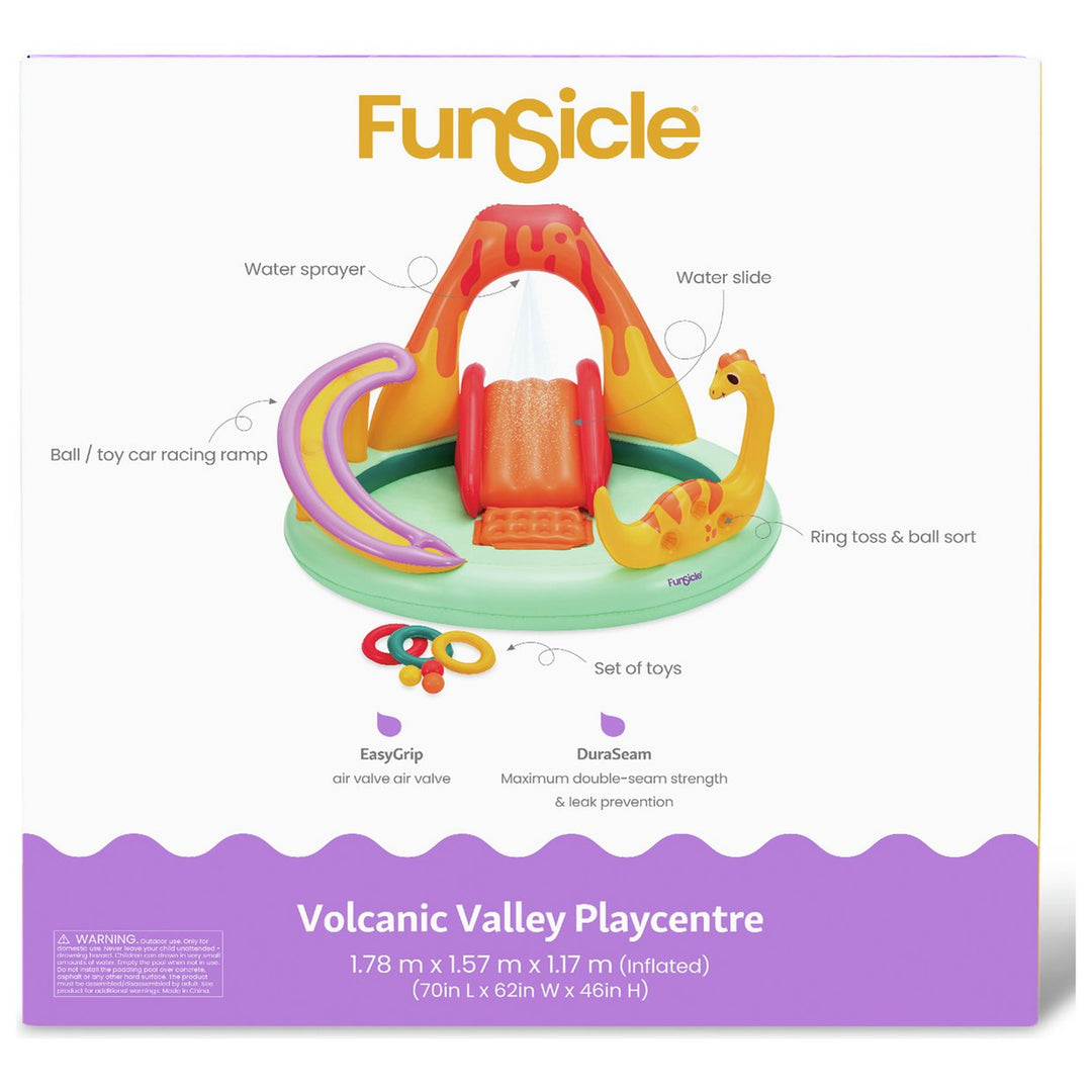 Funsicle 6.6ft Dinosaur Play Centre Paddling Pool - 97L