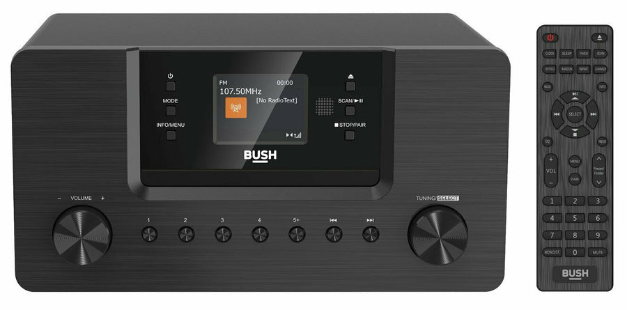 Bush All-In-One Bluetooth CD DAB+ Micro System - Black