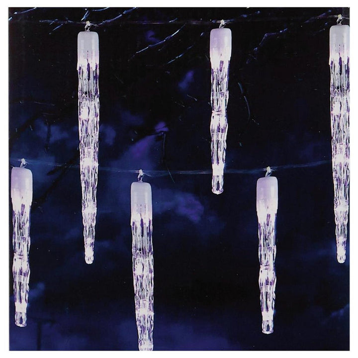 Premier Decorations 24 Chaser Icicle LED Lights - White.