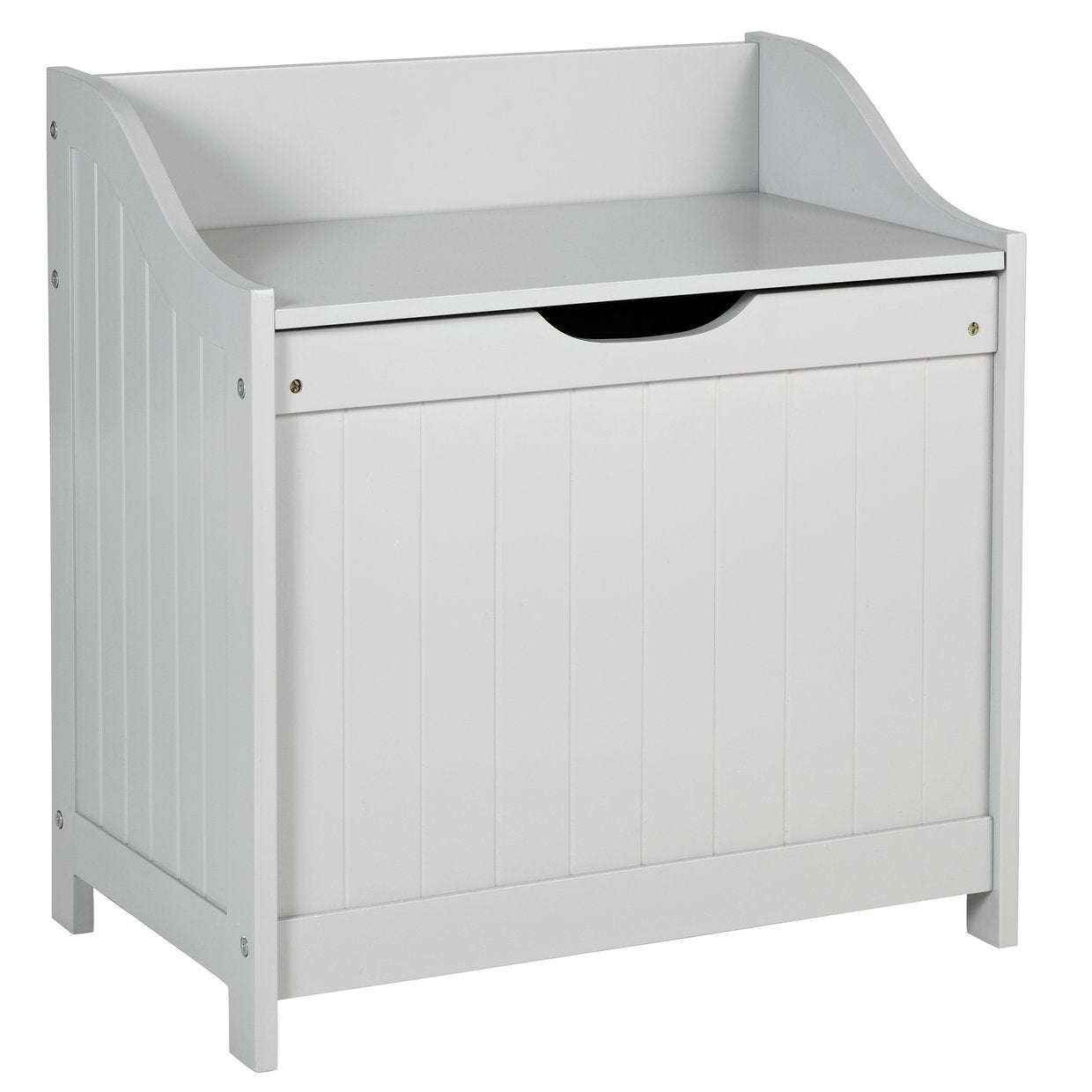 Home 60 Litre Monks Bench Style Laundry Box - Grey