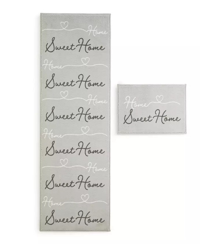 Home Home Sweet Home Doormat & Runner Set - Grey
