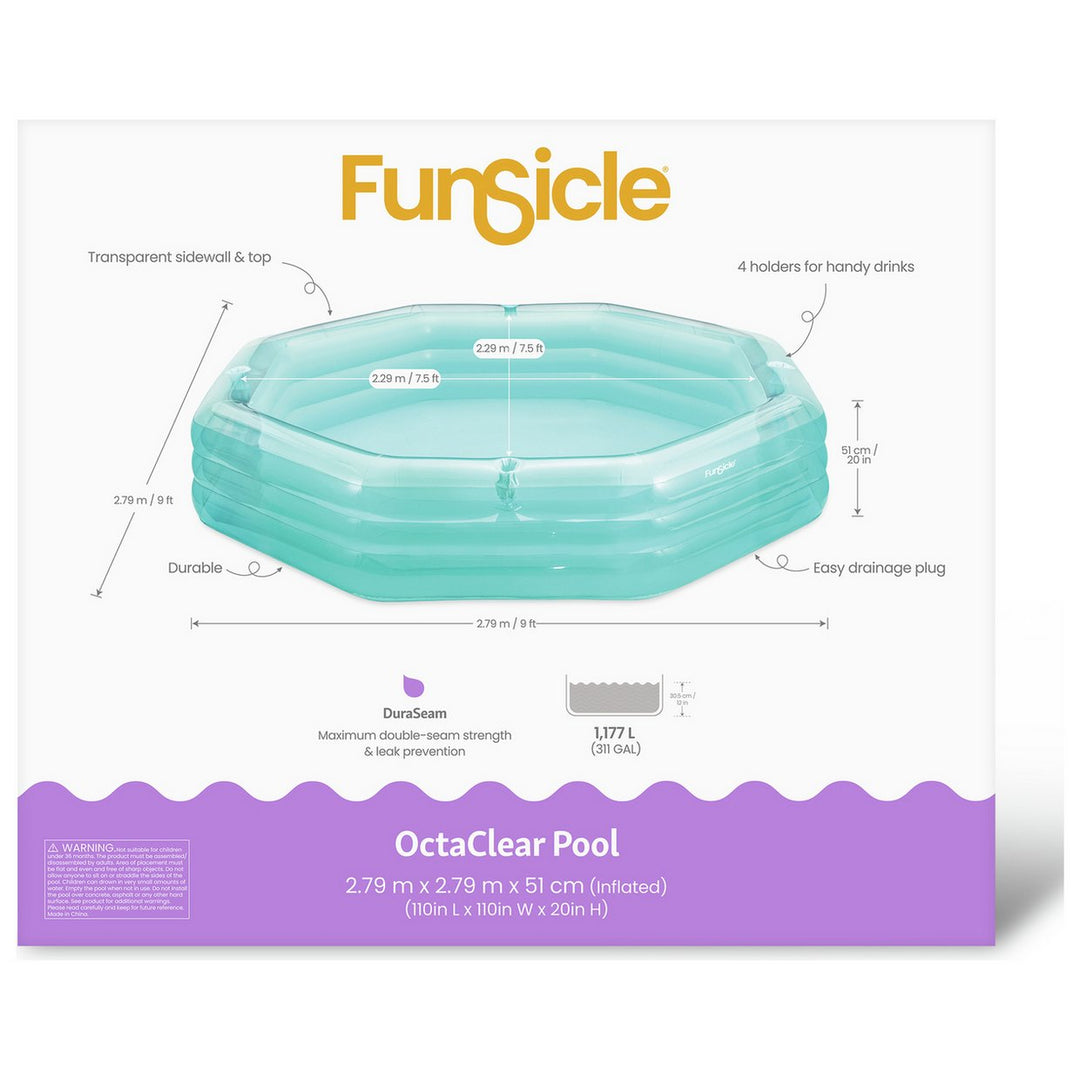 Funsicle 9ft Octagonal Family Paddling Pool