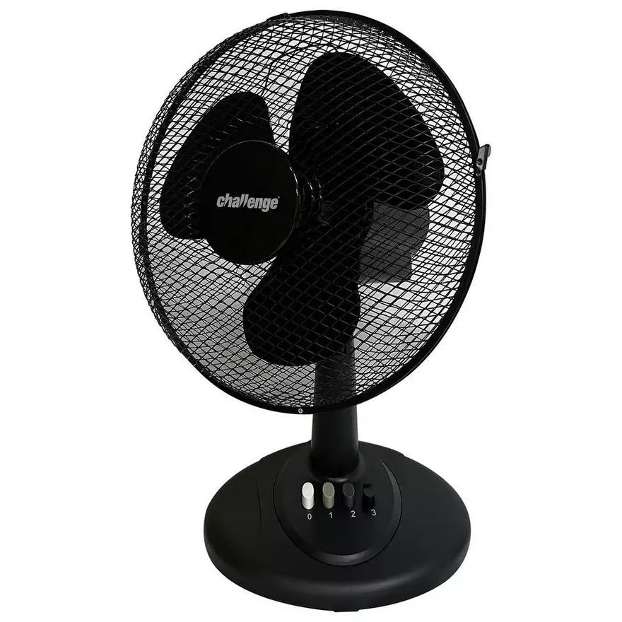 Challenge 12 Inch Oscillating Desk Fan - Black