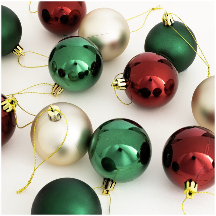 Home Pack of 24 Classic Christmas Tree Baubles Decoration