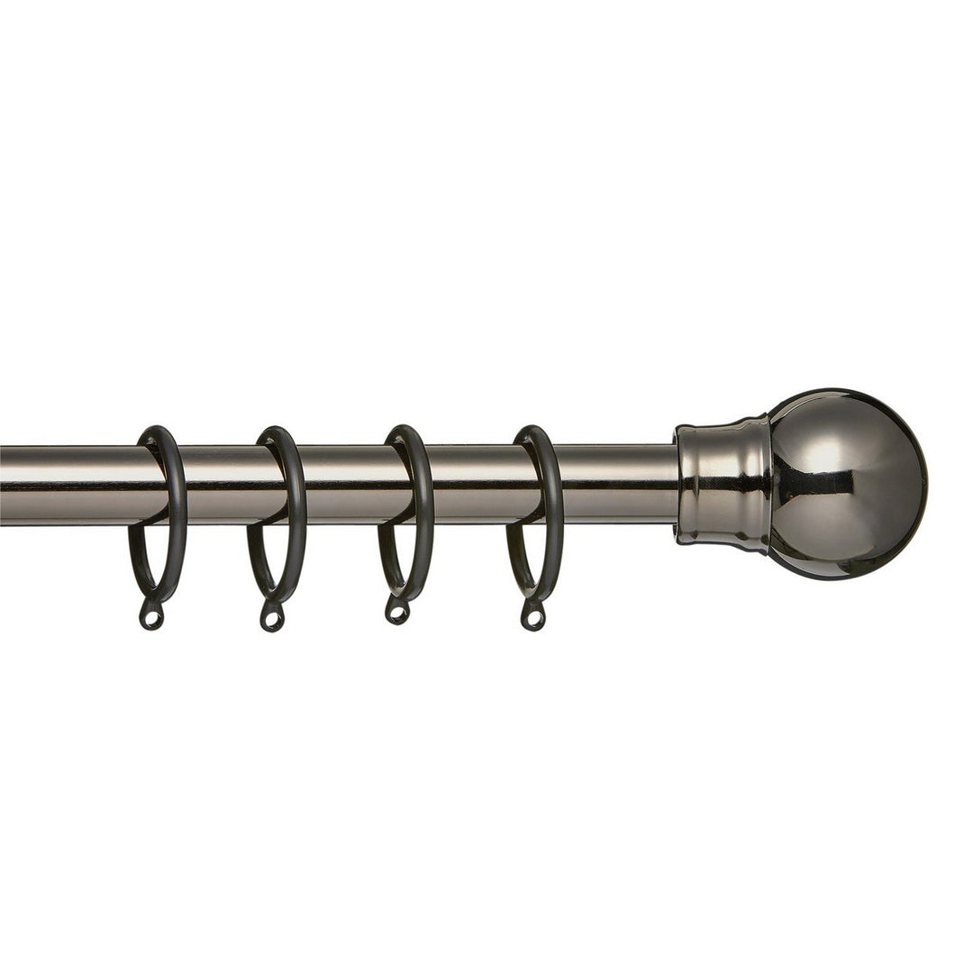 Home Extendable Metal Ball Curtain Pole - Black Nickel