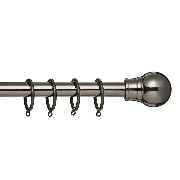 Home Extendable Metal Ball Curtain Pole - Black Nickel