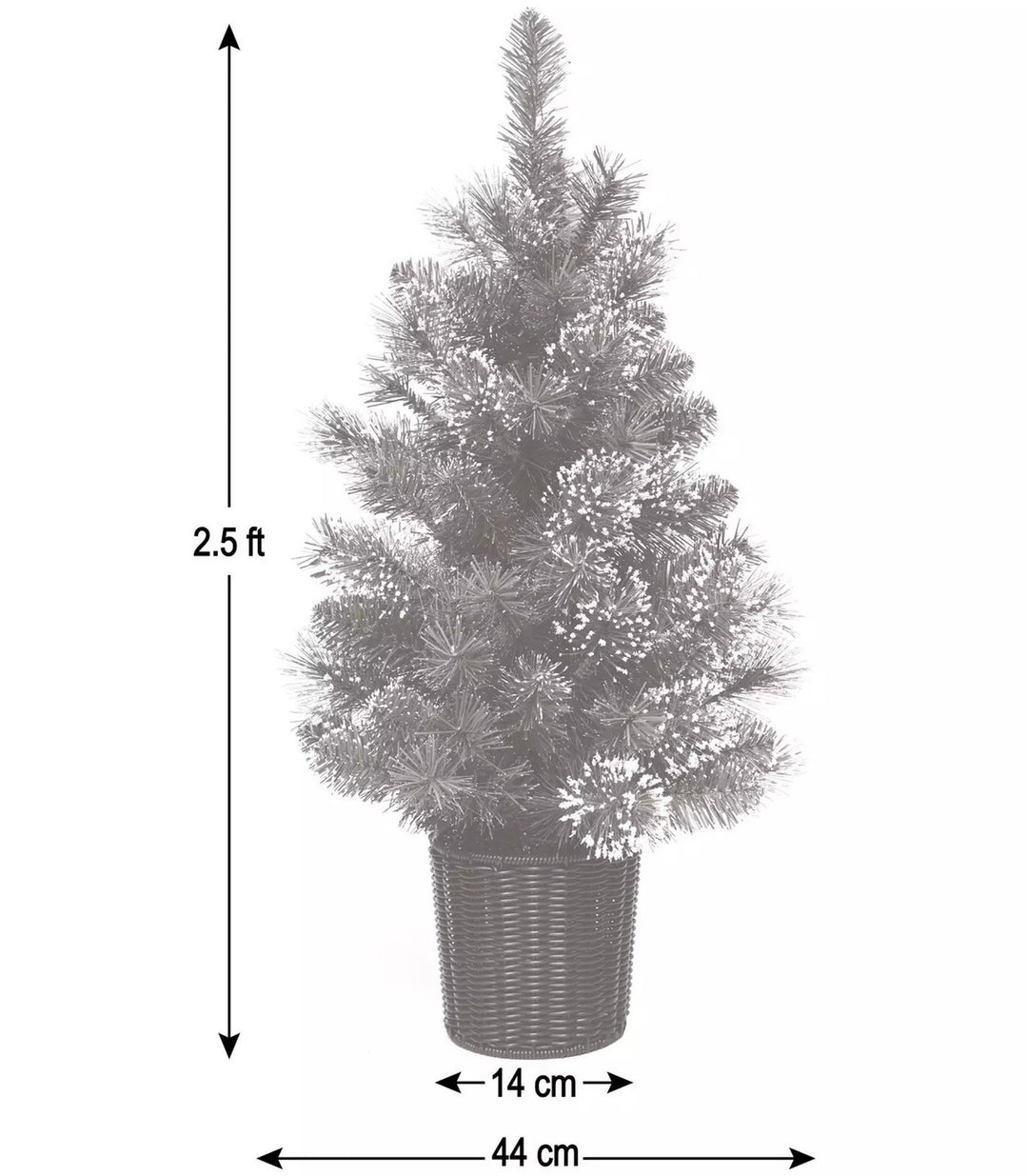 Habitat 2.5ft Pre lit Snowy Christmas Tree With Basket